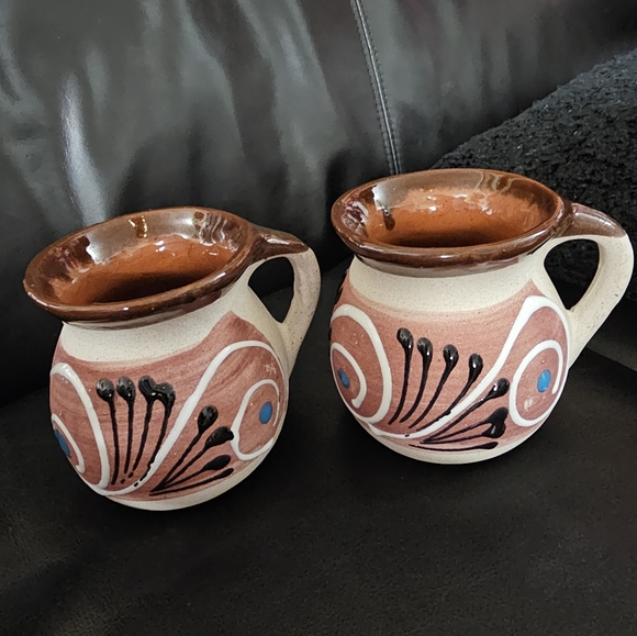 Set of Two Mexican Jarrito Clay cup 14 oz New - Picture 11 of 11